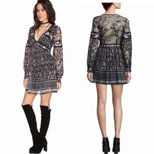 Free people black combo dress